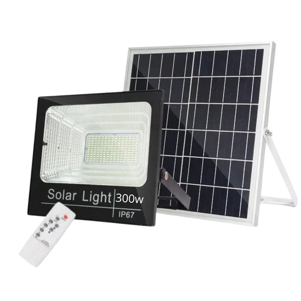 GENERICO - Foco Solar Exterior 300w con Panel Solar y Control Remoto