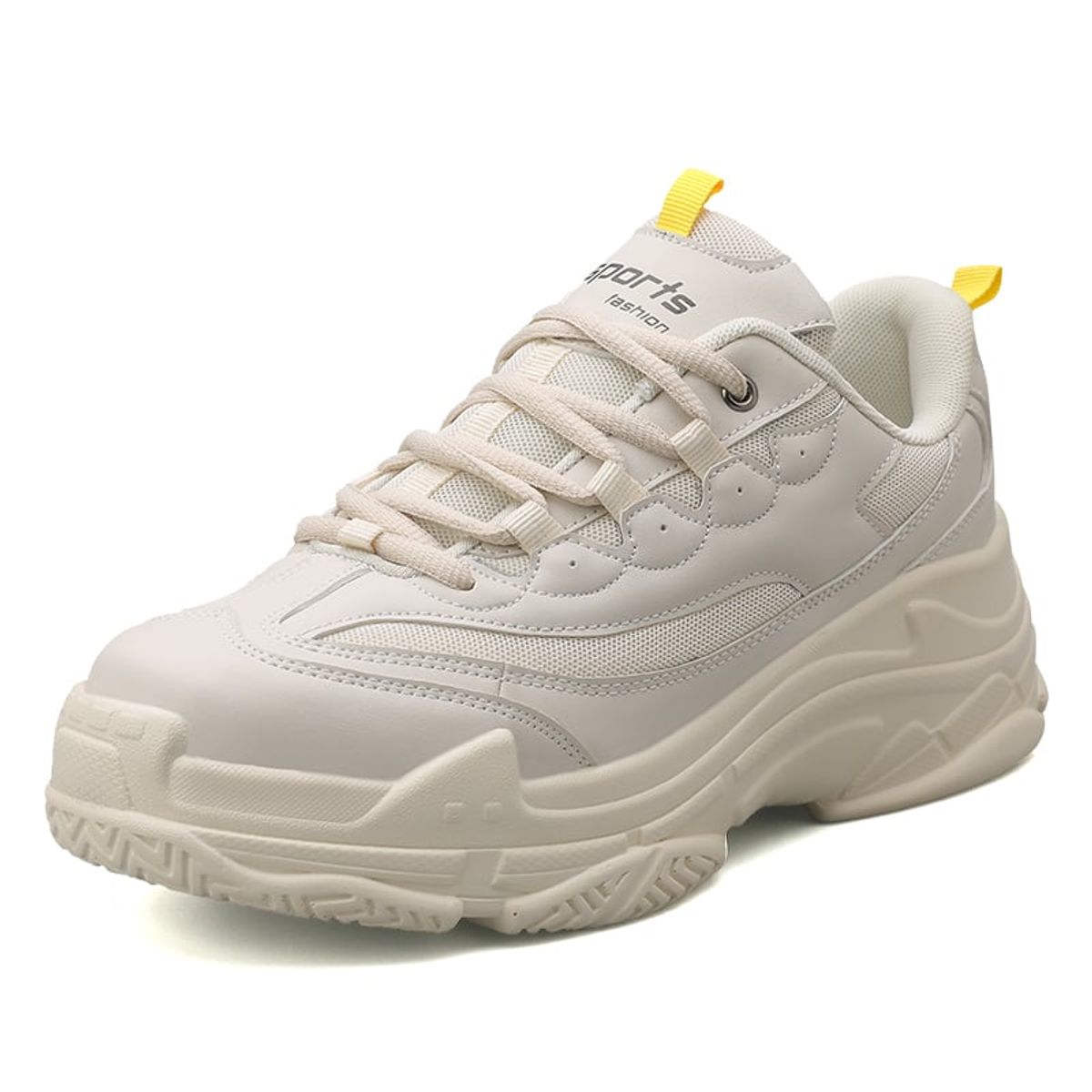 SHANDIAN - Zapatillas Plataforma Hombre Beige