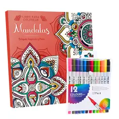 PRONOBEL - Libro De Mandalas + 12 Plumones Doble Punta Fina/gruesa
