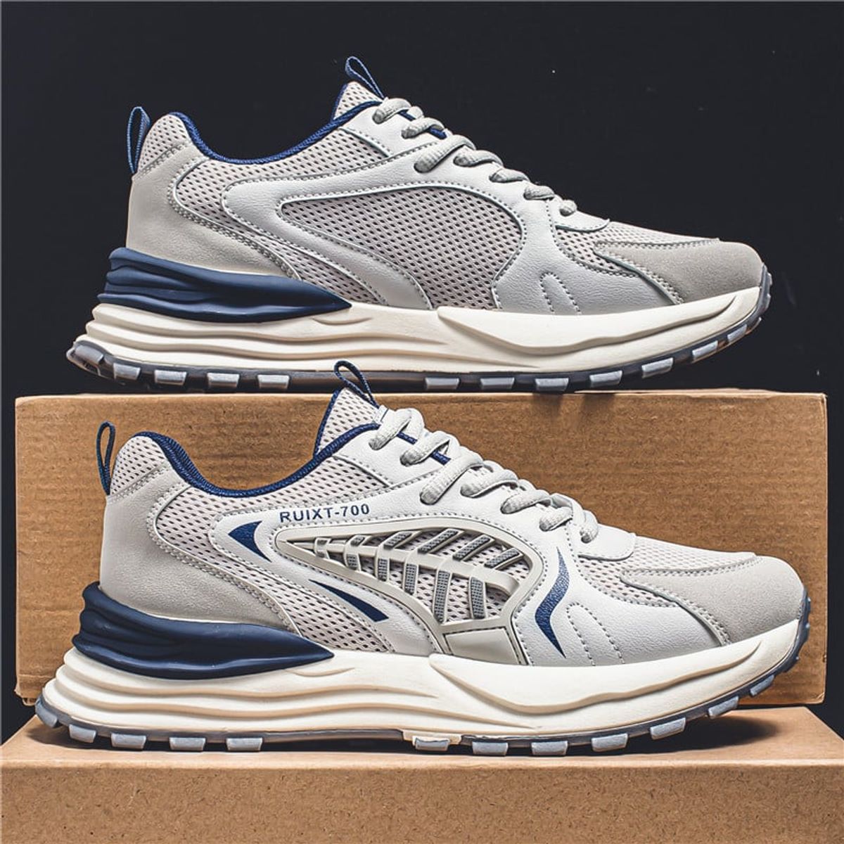 SHANDIAN - Zapatillas Outdoor Deportivos Hombre Gris