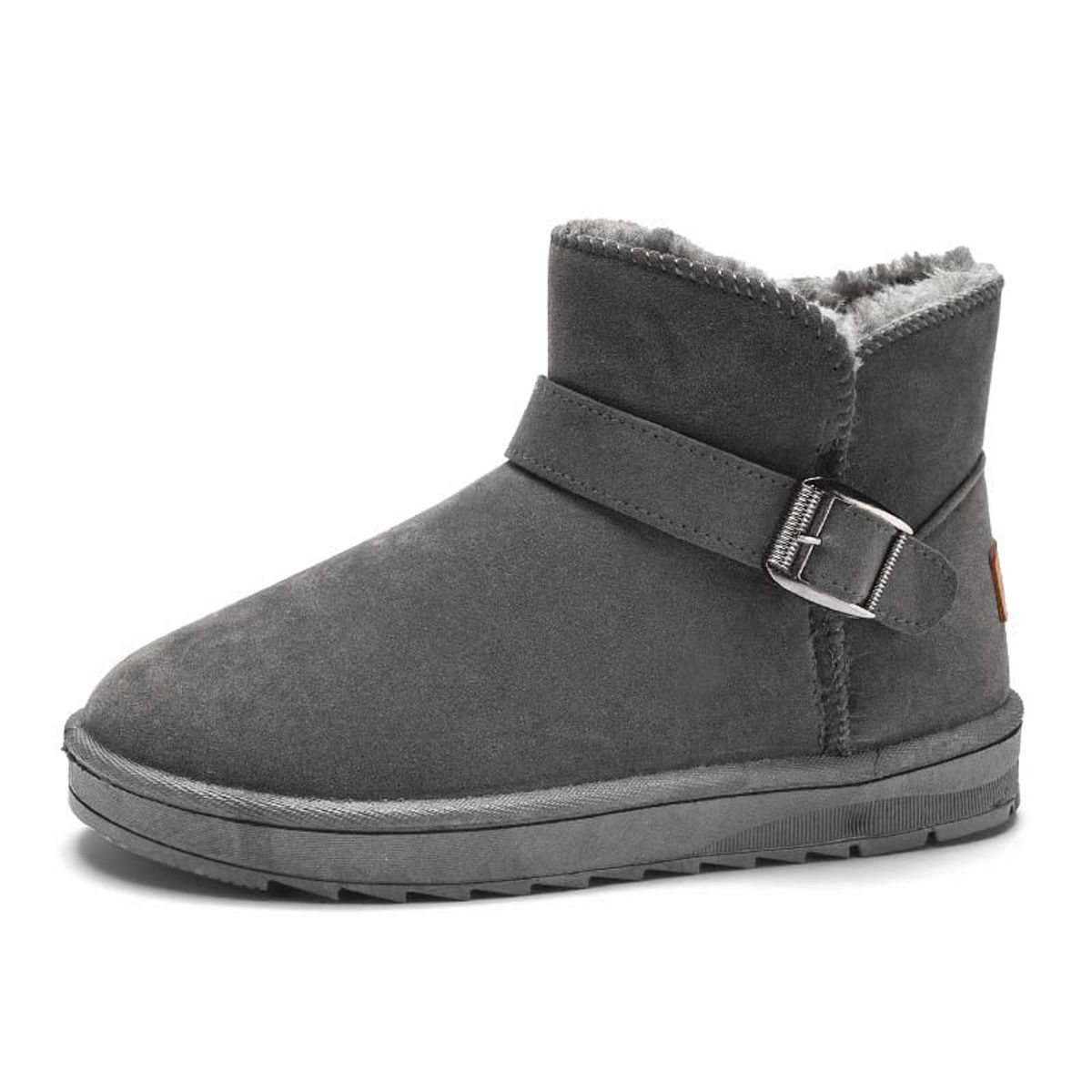 SHANDIAN - Botas mujer con chiporro Invierno Negro
