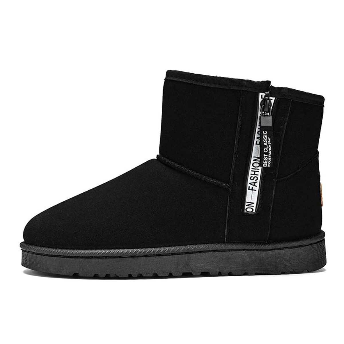 SHANDIAN - Botas mujer con chiporro Invierno Negro