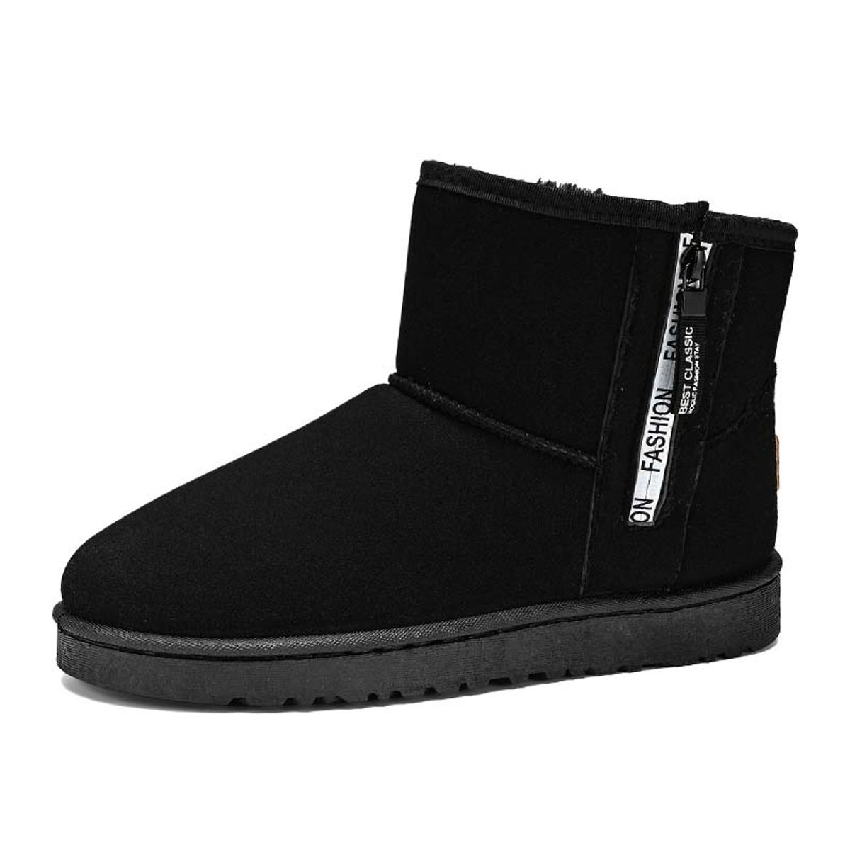 SHANDIAN - Botas mujer con chiporro Invierno Negro