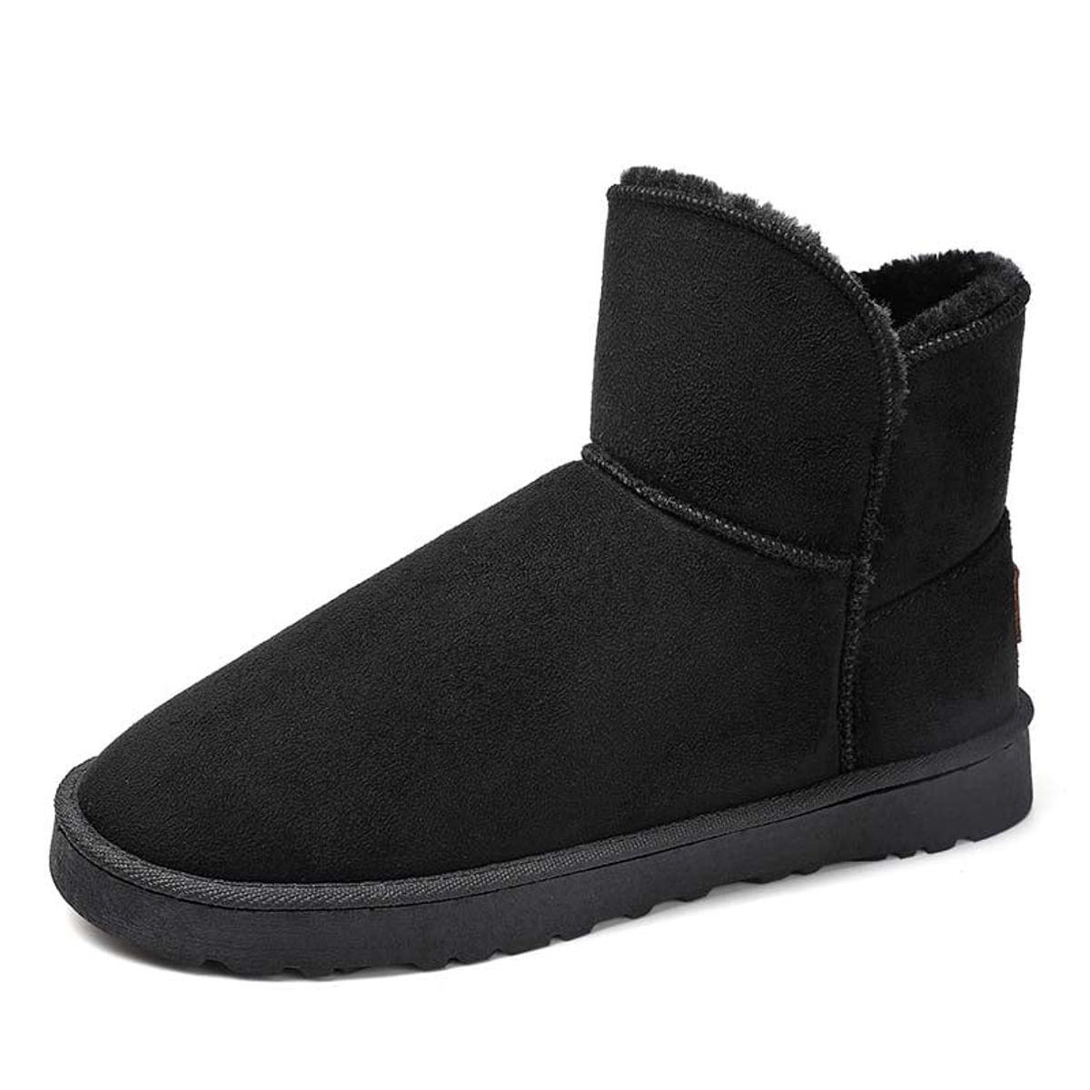 SHANDIAN - Botas mujer con chiporro Invierno Negro