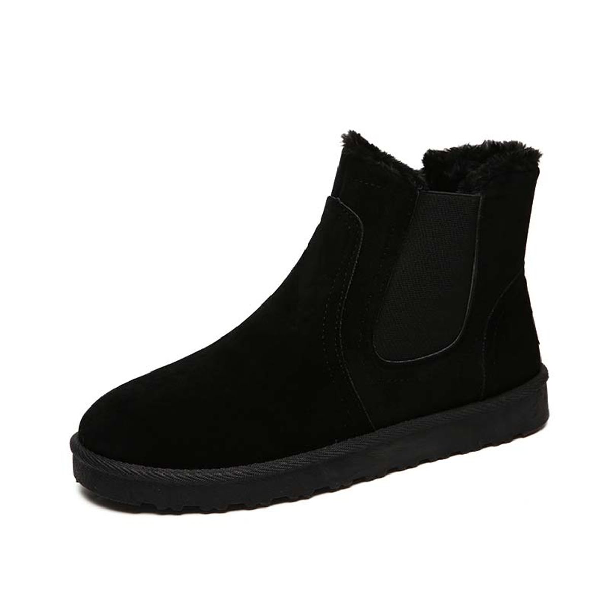 SHANDIAN - Botas mujer con chiporro Invierno Negro