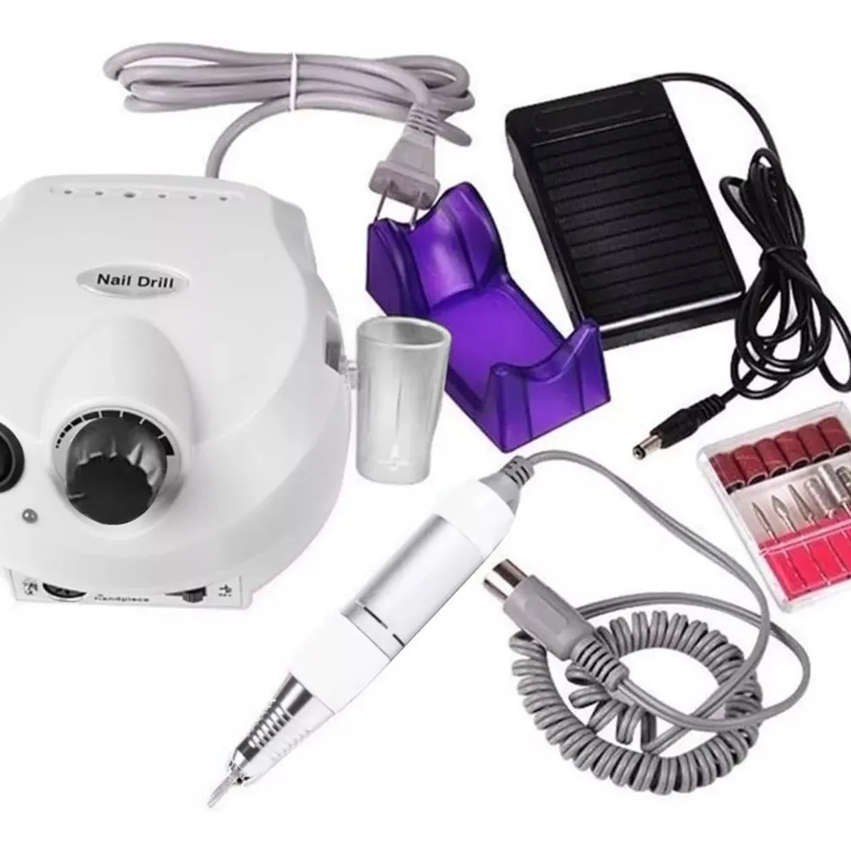 PUREPOWER - Pulidor Esmeril De Uñas Profesional 35000 Rpm-Blanco.-