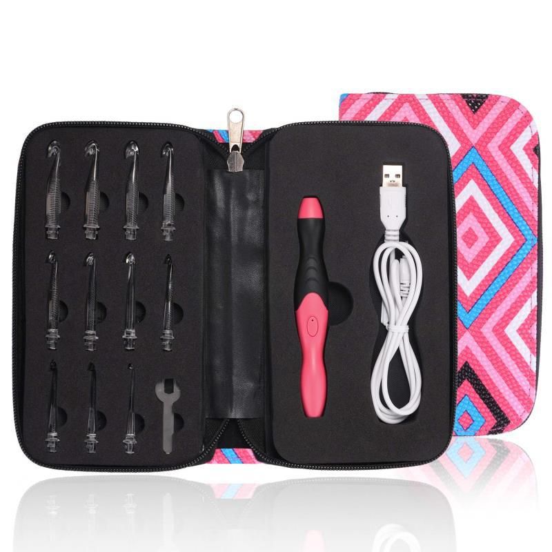PUREPOWER - Set De Crochet Recargables Con Luz/ Ganchillos Led/ 11 Und.