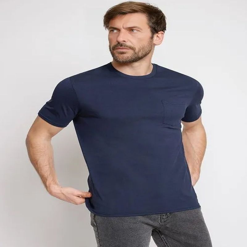 CREA PRINT - POLERA 100 % ALGODON MC HOMBRE AZUL MARINO
