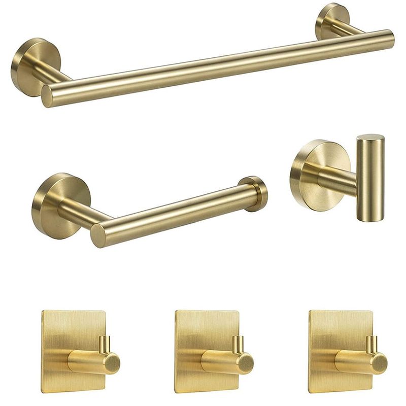 PUREPOWER - Juego De Accesorios Baño Negro Toallero Ganchos Para Toallas-Dorado