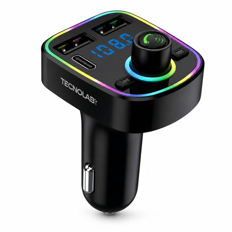 Transmisor FM Bluetooth + Puerto Quick Charge 20W 12/24V RGB