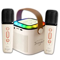 Karaoke RGB para niños con Micrófonos Inalámbricos y Efectos