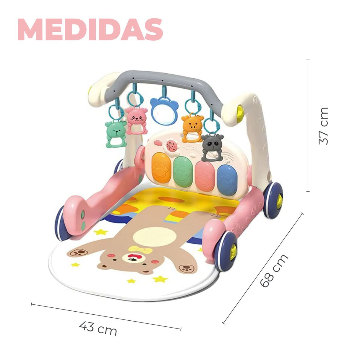 ALPHA - Gimnasio Alfombra Caminadora Bebe Musical 4 en 1 Little Bear