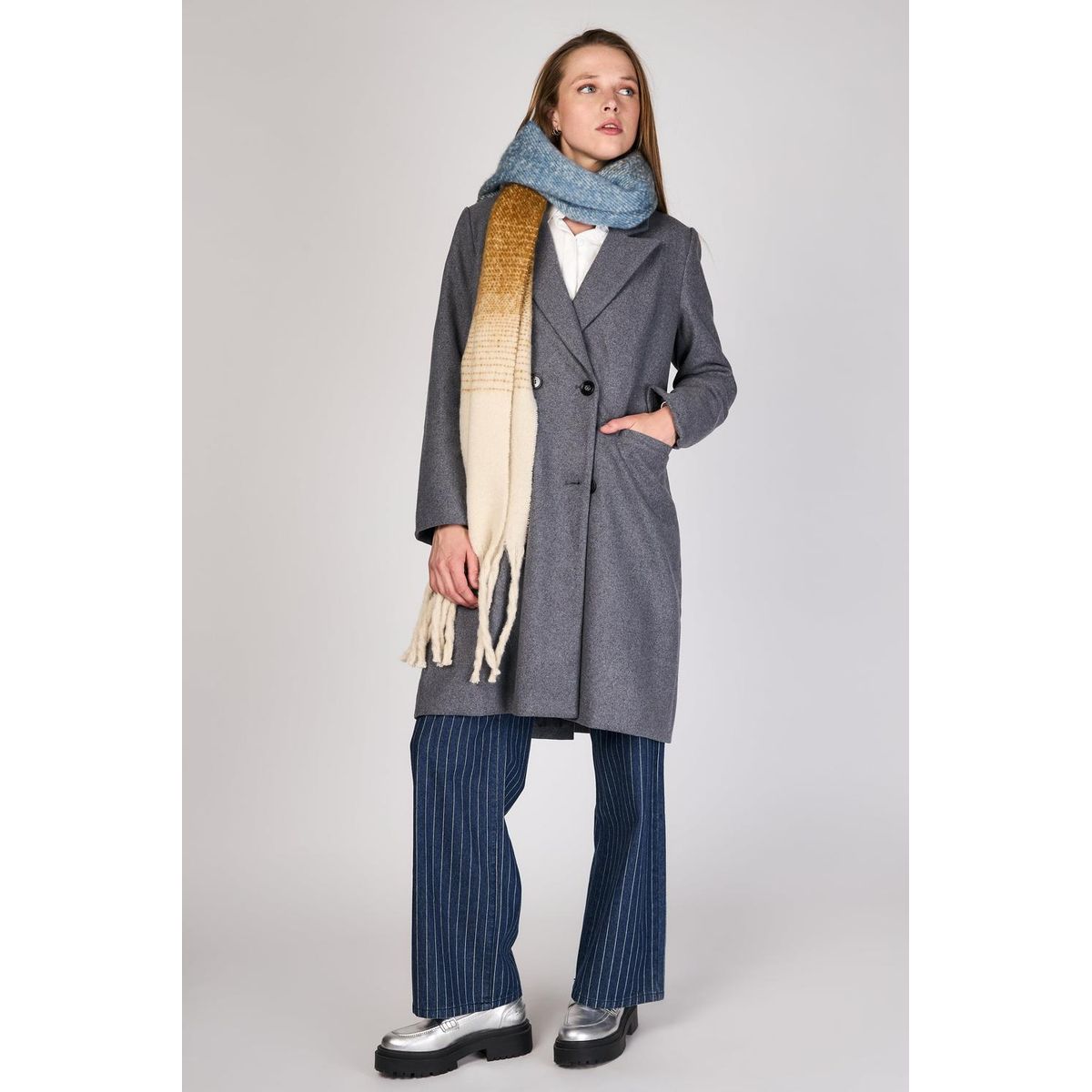 ECLIPSE - Bufanda Grande Olivia Azul Eclipse