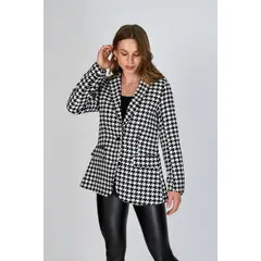 ECLIPSE - Blazer Pied de Poule Trini Negro