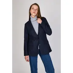 ECLIPSE - Blazer Listado Mia Azul Marino