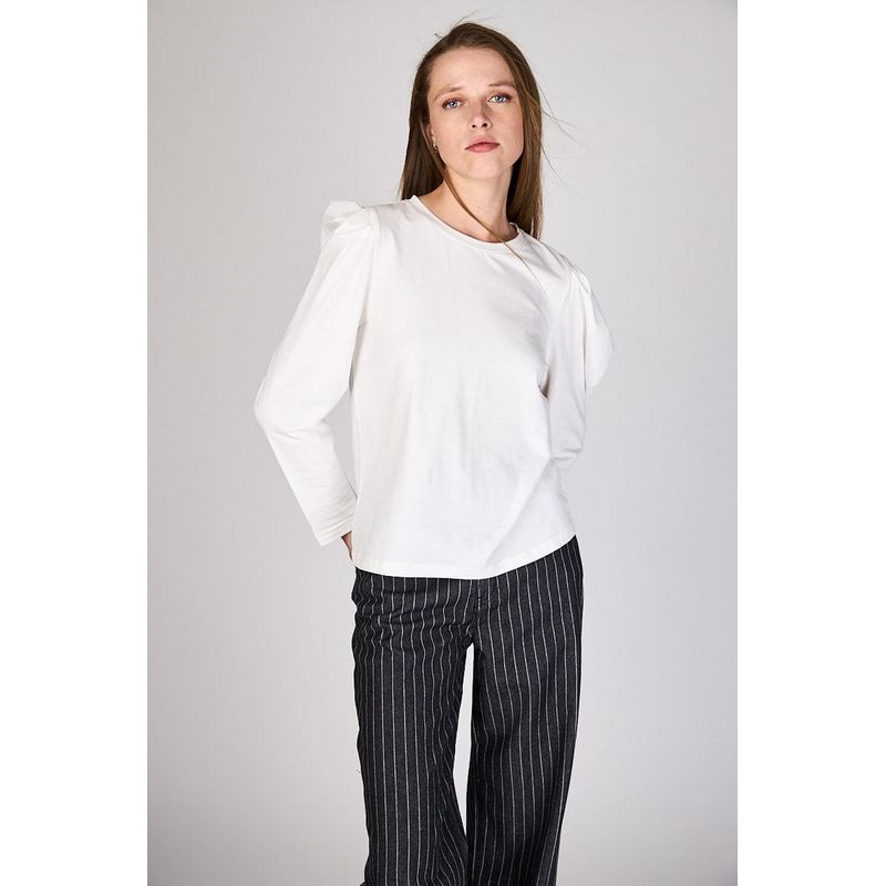 ECLIPSE - Polera con Recogido en Hombro Clair Crudo Eclipse