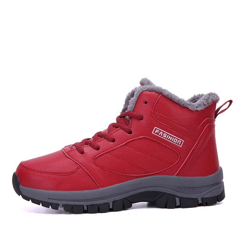 SHANDIAN - Zapatillas botin de mujer trekking temico invierno Negro.