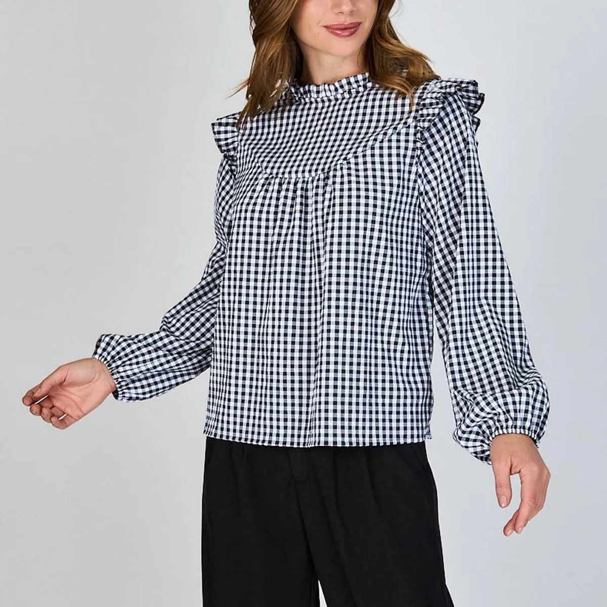 ECLIPSE - Blusa con Vuelos Berni Gingham Eclipse