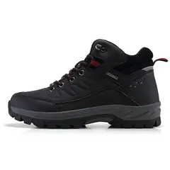 SHANDIAN - Zapatillas botin de hombre trekking temico invierno Negro
