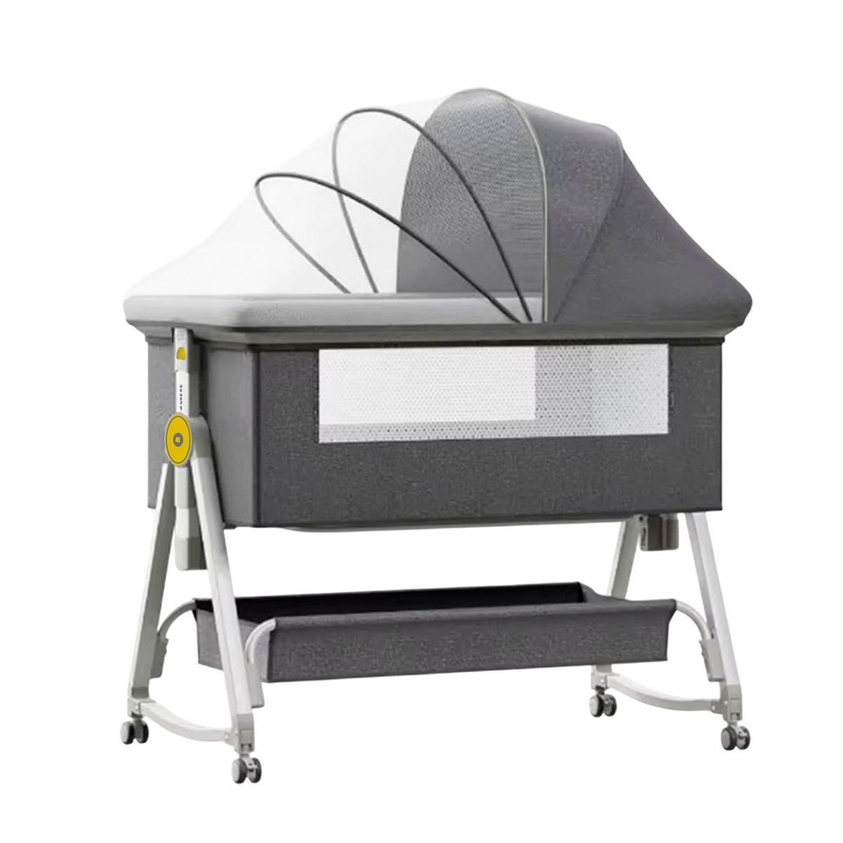 ALPHA - Cuna Colecho Moises Bebe Mecedora 2 en 1 Soft&Safe Gris