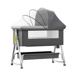ALPHA - Cuna Colecho Moises Bebe Mecedora 2 en 1 Soft&Safe Gris