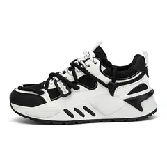 SHANDIAN - Zapatillas Running Plataforma Hombre Negro.