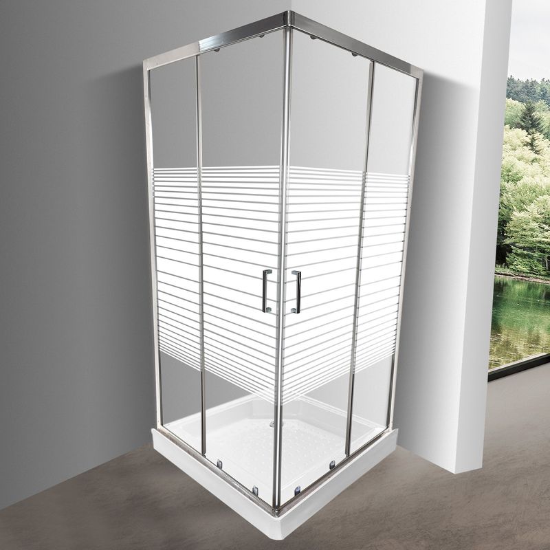 JOYTEK - Shower Door Elegant Joytek Líneas Rectas con Receptáculo  90x90 cm