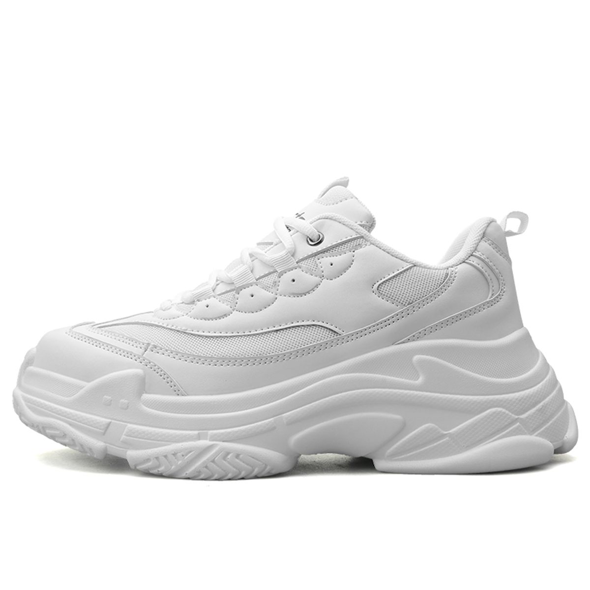 SHANDIAN - Zapatillas Plataforma Hombre Blanco