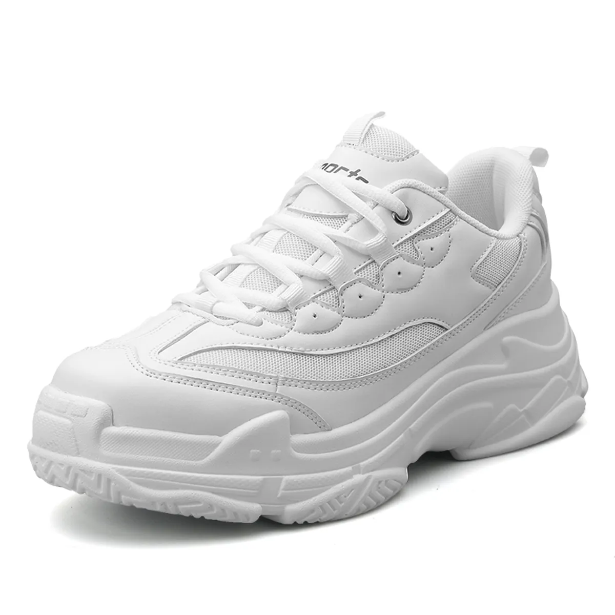 SHANDIAN - Zapatillas Plataforma Hombre Blanco