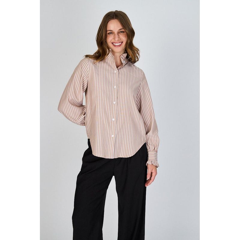 ECLIPSE - Blusa con Líneas y Vuelos Martina Eclipse