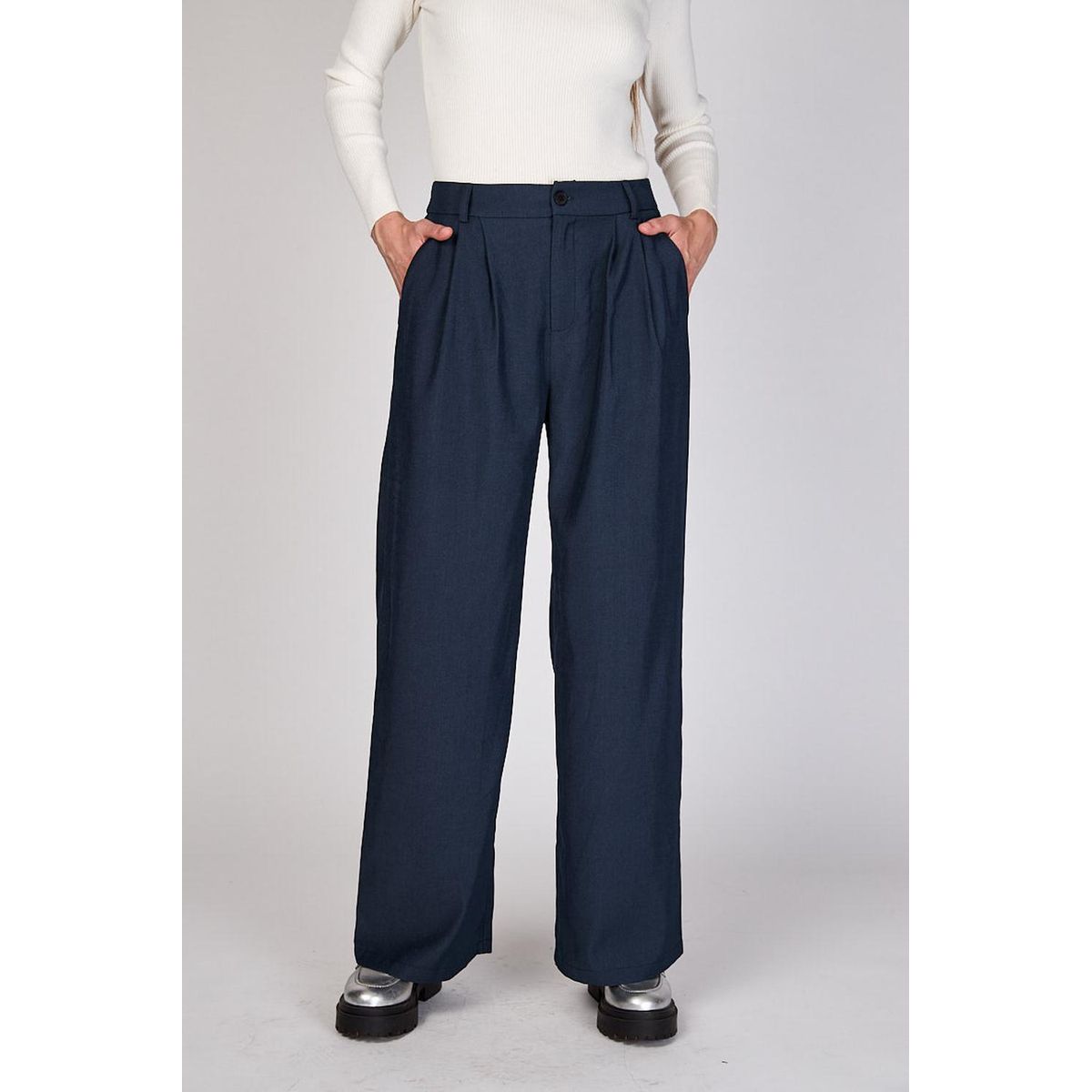 ECLIPSE - Pantalón Ancho con Pinzas Elena Eclipse