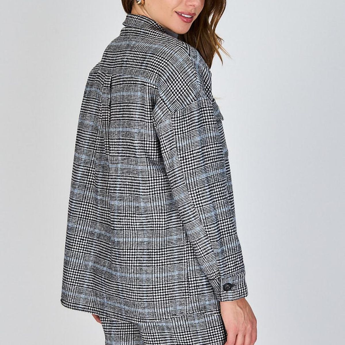 ECLIPSE - Chaqueta Cuadros Javiera Gris Eclipse