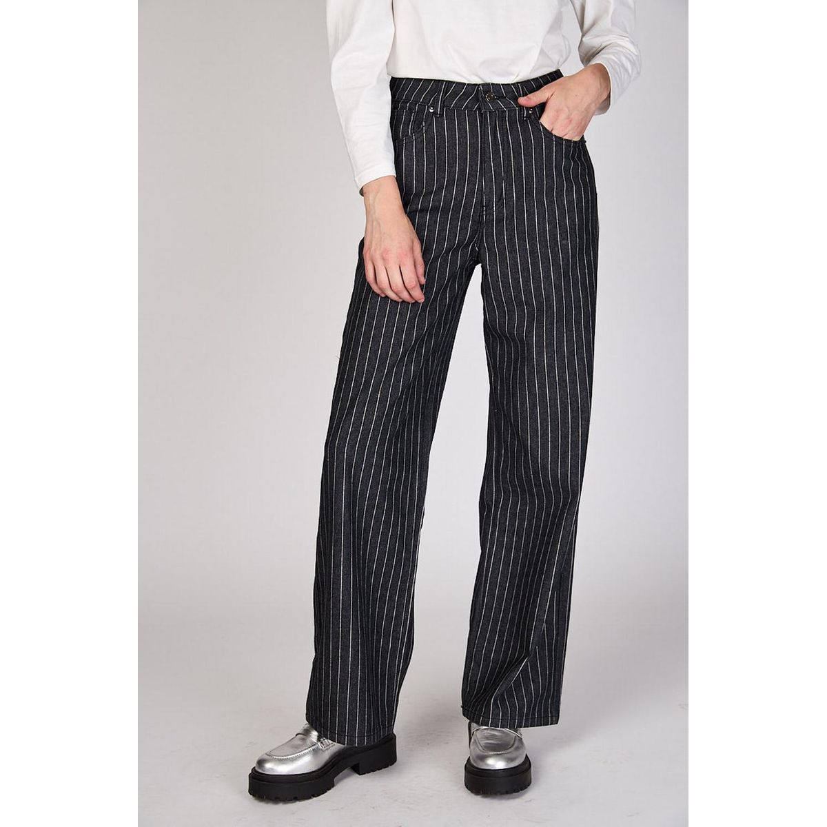 ECLIPSE - Jeans Líneas Wide Leg Florencia Eclipse