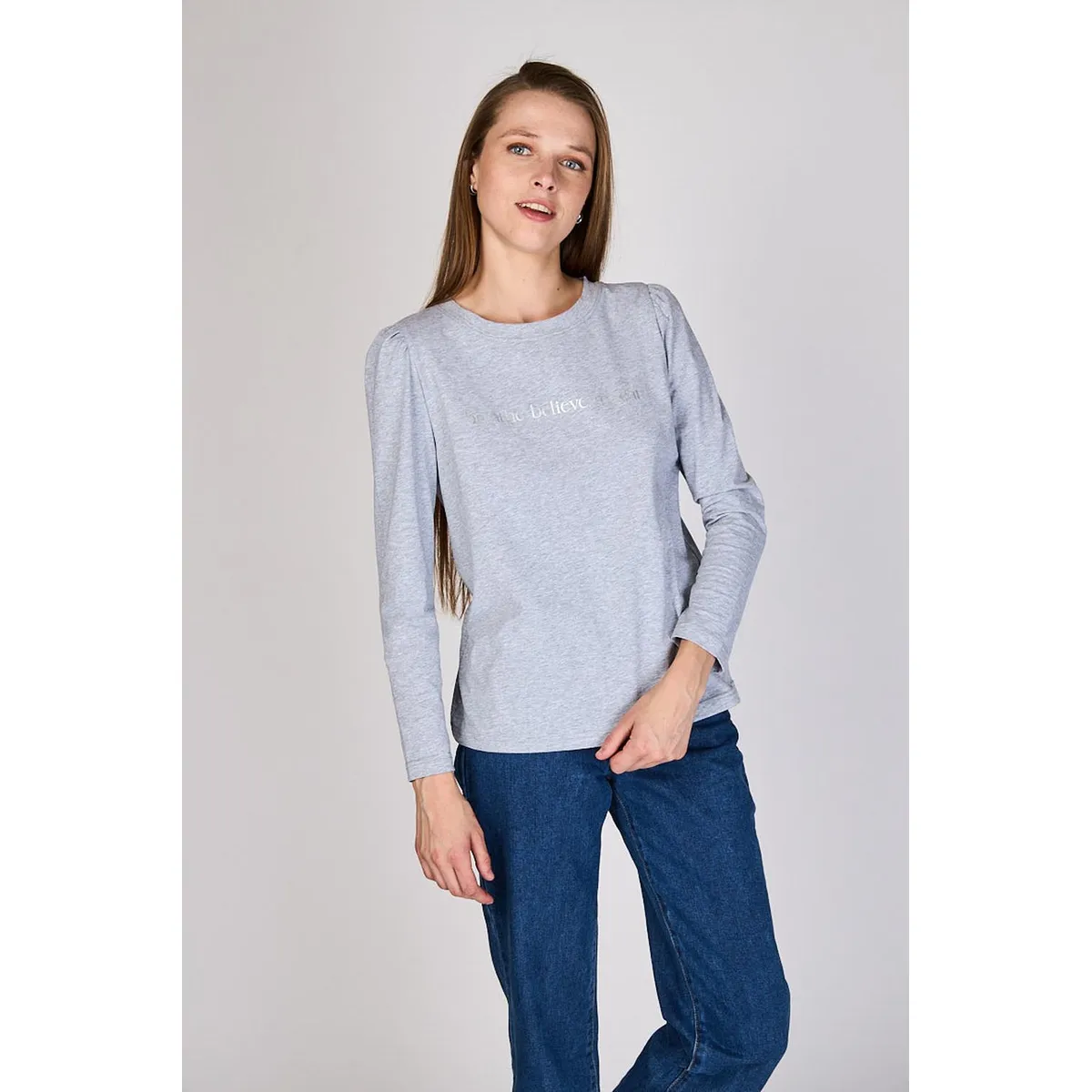 ECLIPSE - Polera con Recogido en Hombro Ali Gris Eclipse