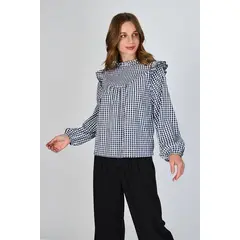 ECLIPSE - Blusa con Vuelos Berni Gingham