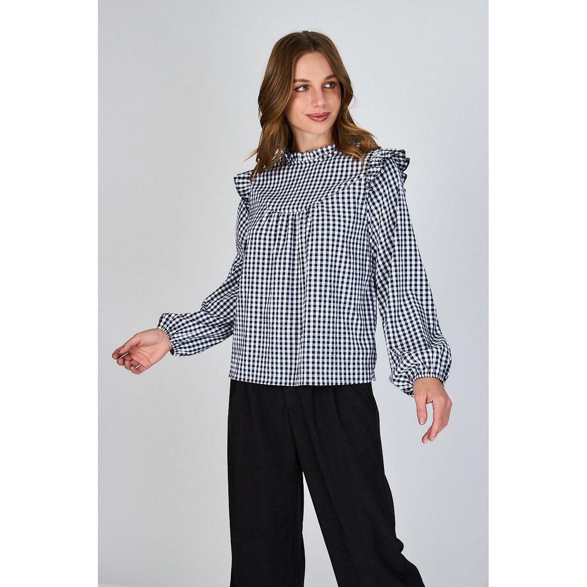 ECLIPSE - Blusa con Vuelos Berni Gingham Eclipse