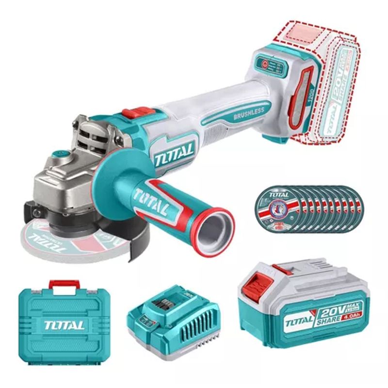 TOTAL TOOLS - Galletera Esmeril Angular 4 1/2 115mm 20v Total Tagli2211531