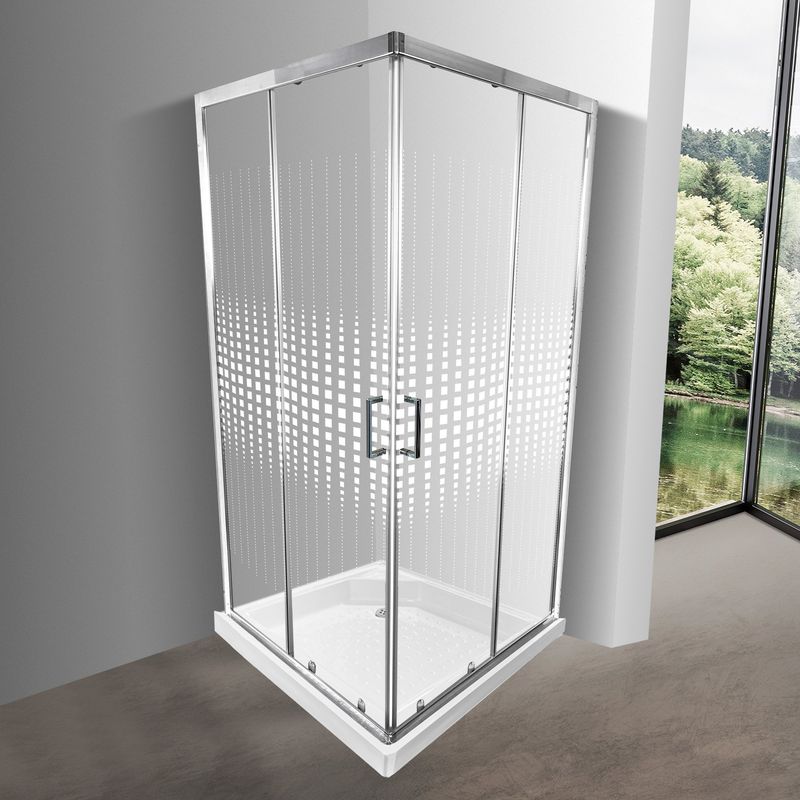 JOYTEK - Shower Door Elegant Joytek Cuadros Mosaicos con Receptáculo  90x90 cm