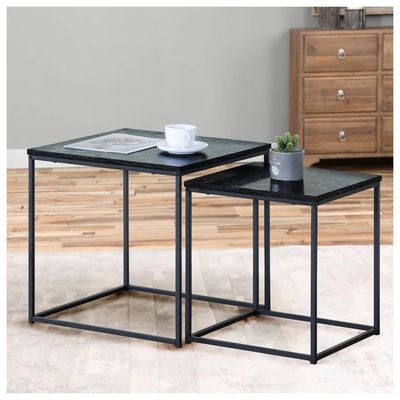 Imagen 2 del producto Set Mesas Laterales Estilo Marmol Negro