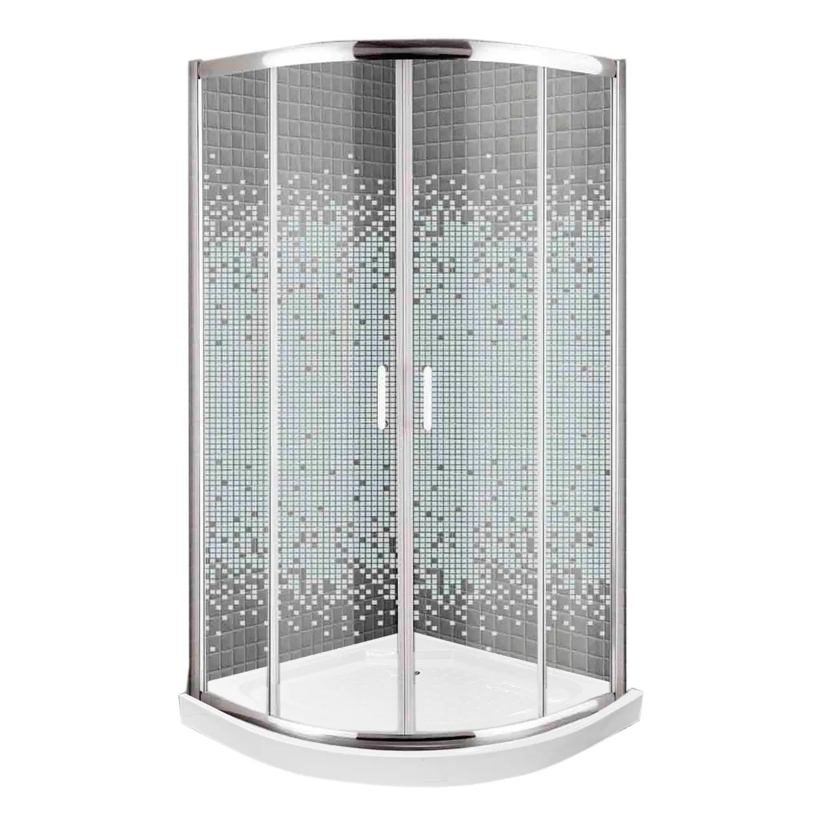 JOYTEK - Shower 90x90 Curvo Elegant Joytek Mosaico Blanco con Receptáculo