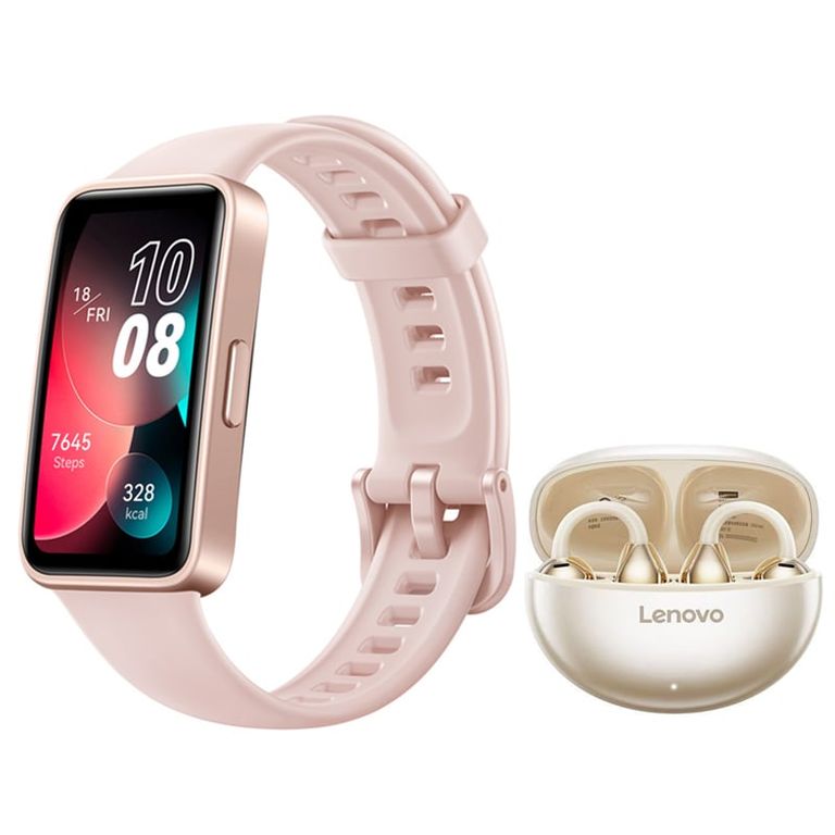 Audífonos Lenovo TA140 O Bluetooth y Band 8 P Reloj inteligente