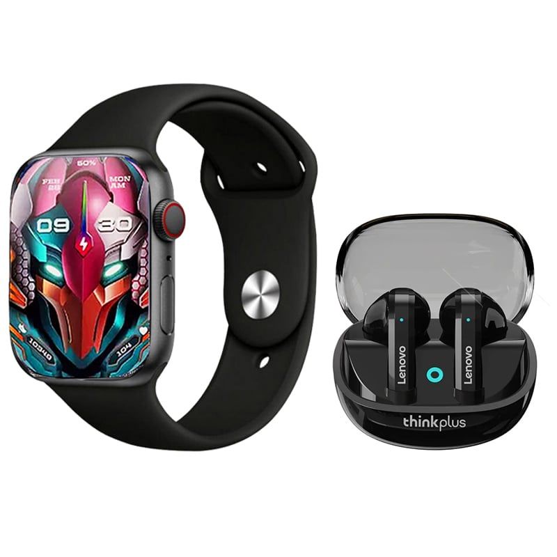 LENOVO - Audífonos Lenovo X22 BT53-Negro y Toumi S9 PRO-B Reloj inteligente