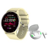 Audífonos xt92 de tws-Blanco y toumi fit 2-Y watch