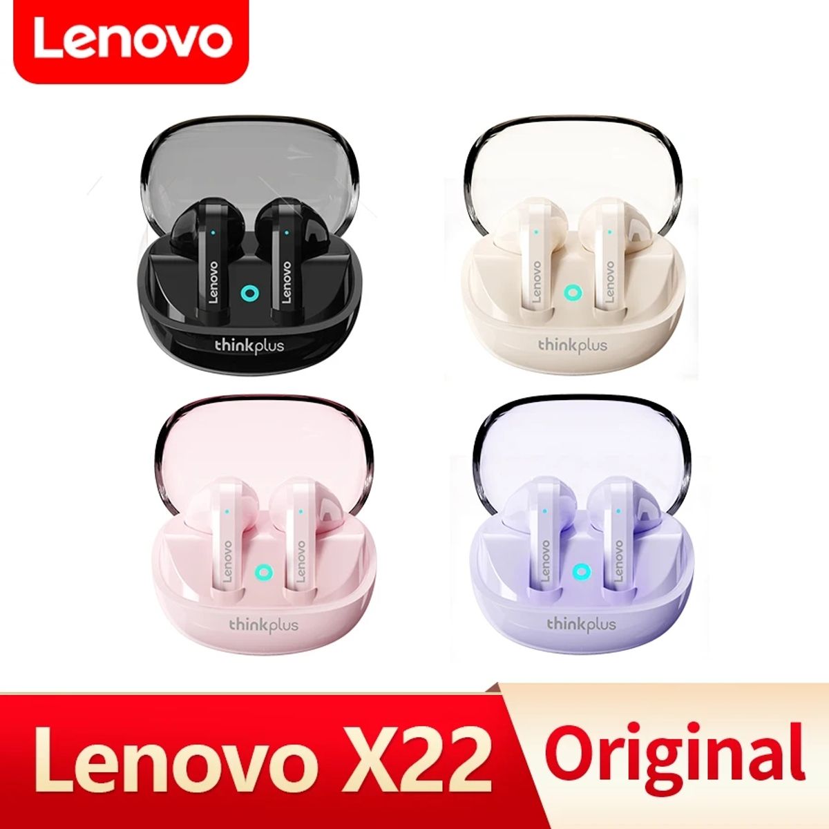 LENOVO - Audífonos Bluetooth Lenovo X22 BT5¸3 - Rosa
