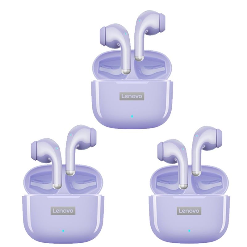 LENOVO - Set de 3 audífonos Lenovo LP40 Pro Bluetooth 51 - Morado
