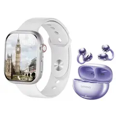 LENOVO - Audífonos TA140 Morado Bluetooth y S10 W Reloj inteligente