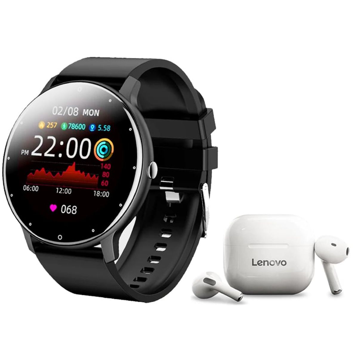 LENOVO - Audífonos Lenovo LP40 y Smartwatch Toumi Fit 2