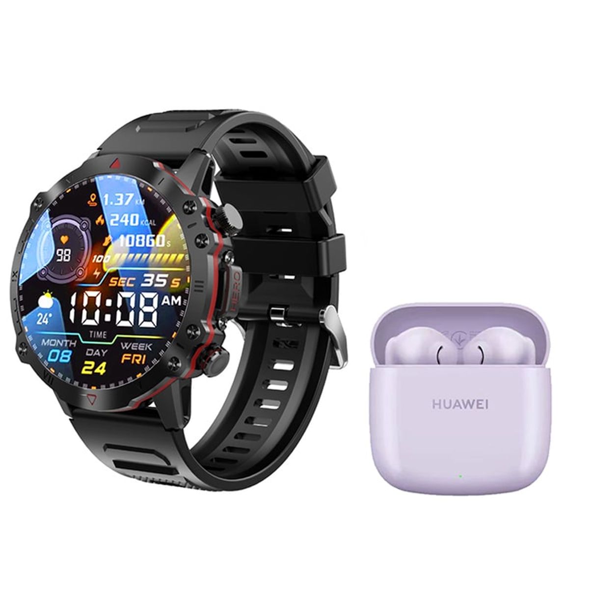 HUAWEI - Huawei Freebuds SE 2 Morado Audifonos y Toumi GT-D-B Reloj inteligente
