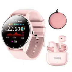 LENOVO - Audífonos LP40 Pro-Rosa y Smartwatch Fit 2-P y Estuche