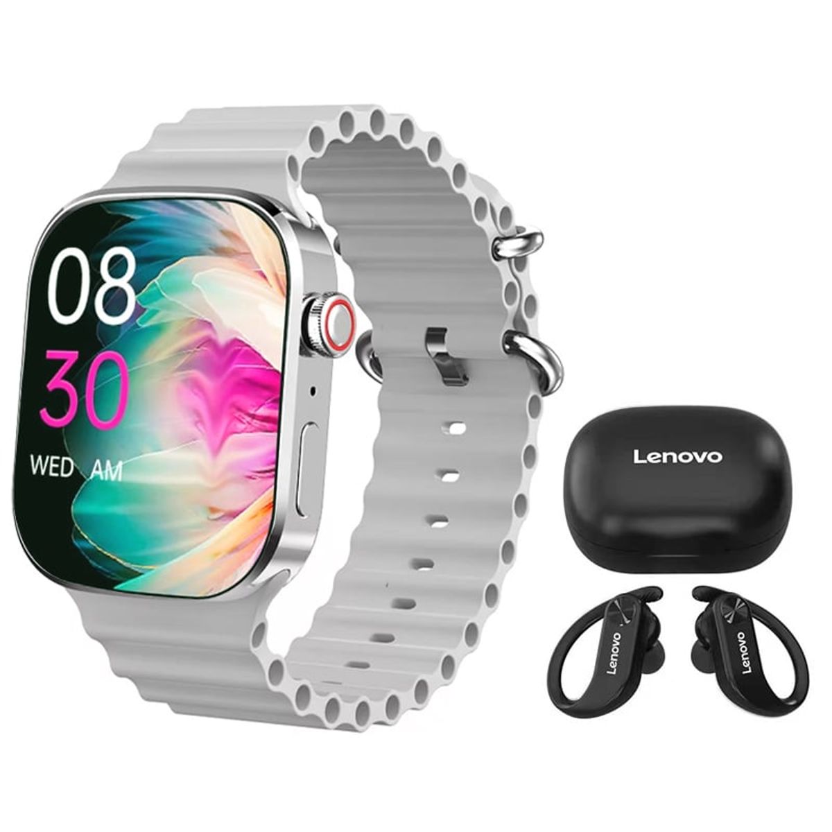 LENOVO - Audífonos Lenovo LP7-Negro y Toumi I9 PRO-Blanco Reloj inteligente